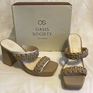 Taupe braided heels - brand new - Oasis Society